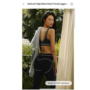 NWT Alo Airbrush High-Waist Heart Throb Legging Full Length Size M Black/White